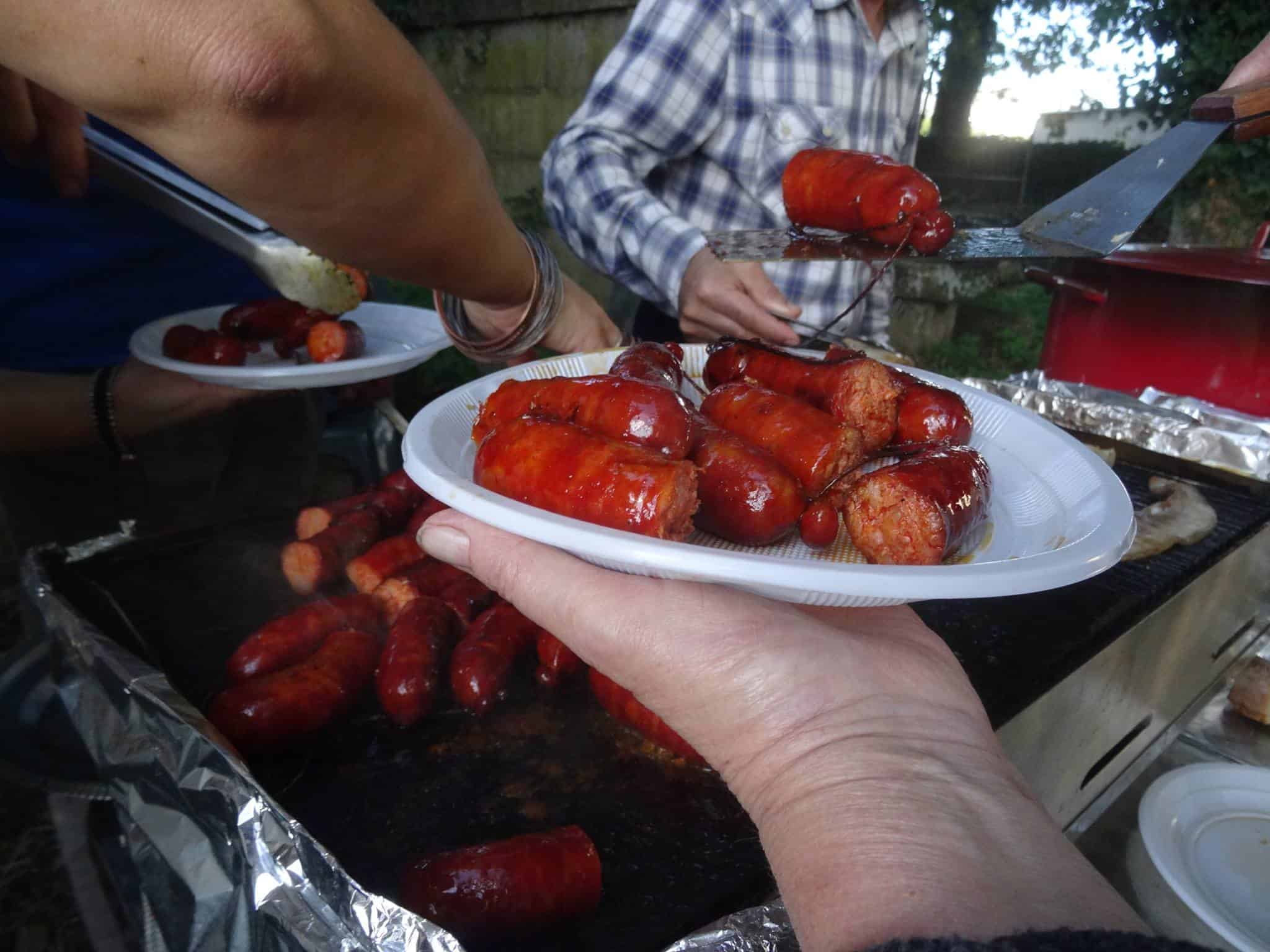 Chorizos a la brasa. Embutidos de Sarria