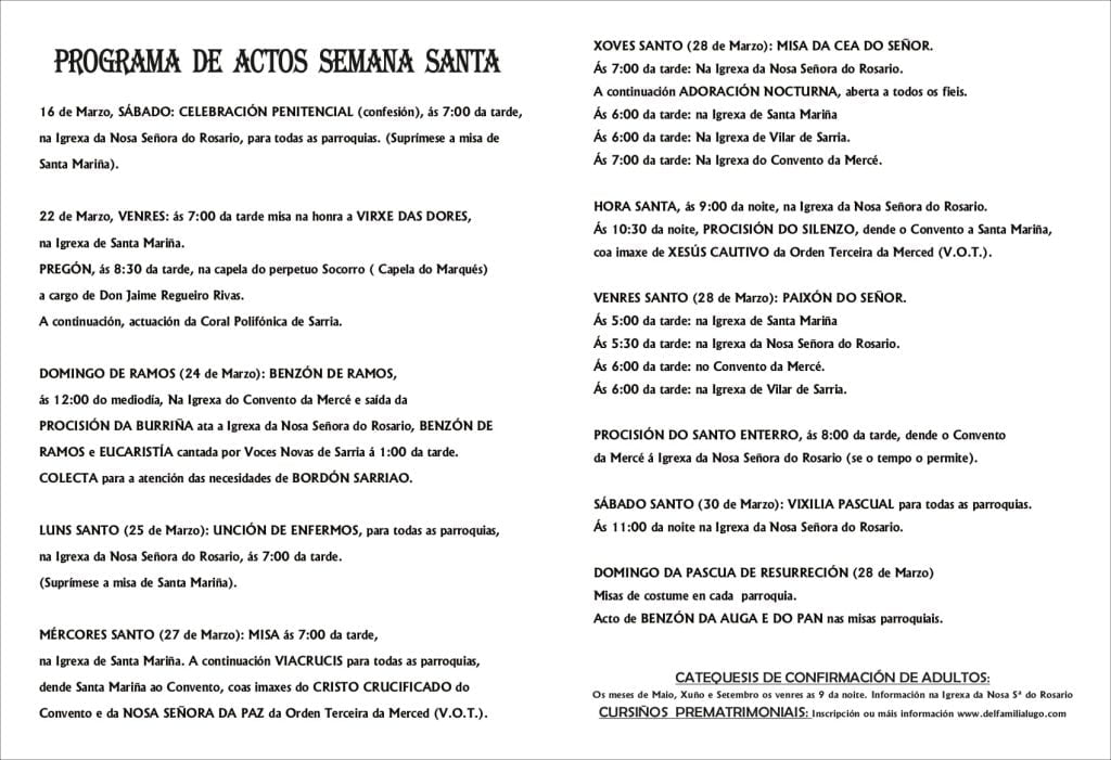 Programa Semana Santa